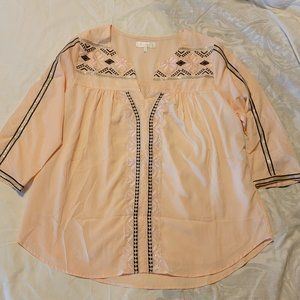 Womens MM Couture Tunic Beaded Shirt 3/4 Sleeve